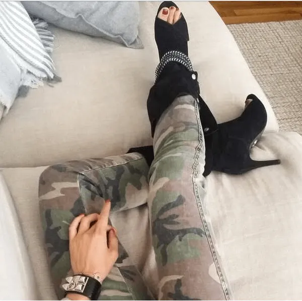 Peep Toe Lace Up Suede Cal Boots