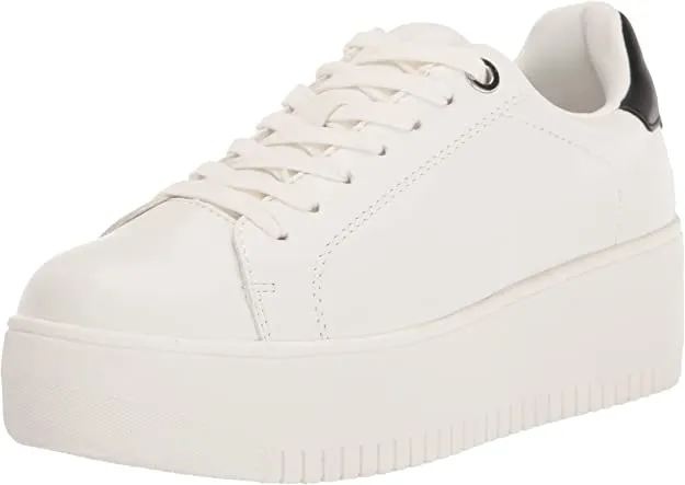 Rockaway Women's Platform Sneakers in White Black